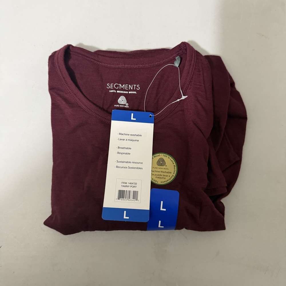 Seg'ments 100% Merino Wool Womens Long Sleeve Base Layer Tee Top Shirt New